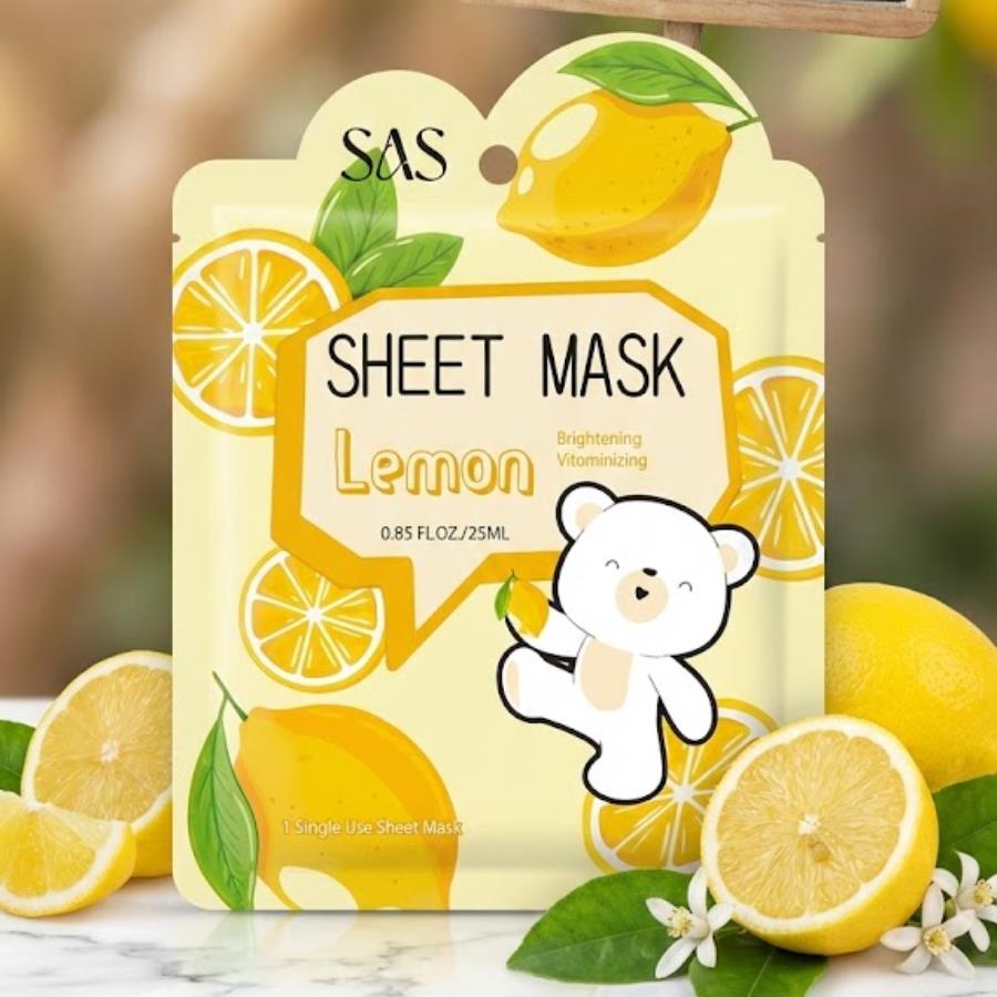 SAS Sheet Mask Lemon – Mascarilla Facial Iluminadora de Limón (25 ml)